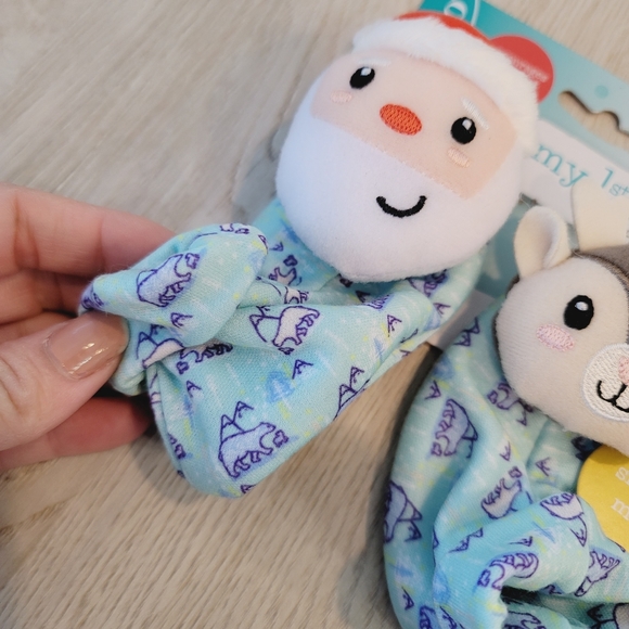 💕 NWT Infantino Santa & Reindeer Infant My 1st Holiday Foot Rattle Size 0+ - Picture 7 of 9